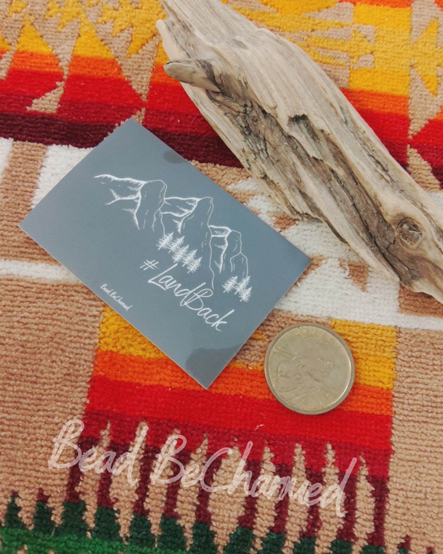 Stickers, 'Land Back' - Kiss-Cut Vinyl Stickers, Indigenous Justice Awareness Sticker