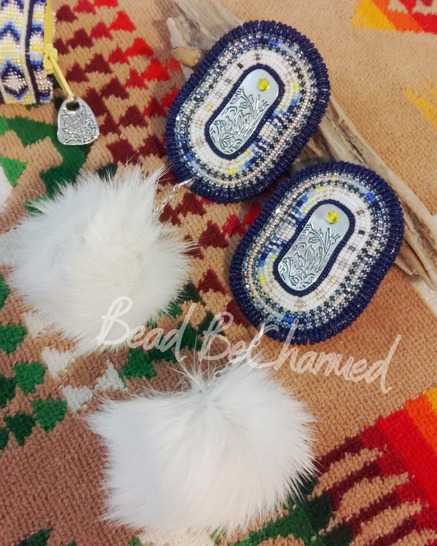 Purses, 'Blueberry Limonaia Mini Set' - Handbeaded 2-Piece Coin Purse and Earrings Set