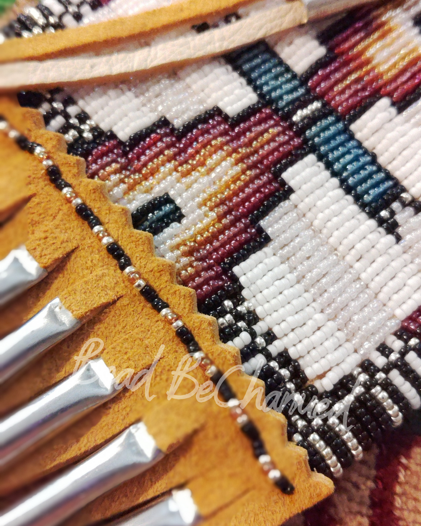 Medicine Bag, 'Rise'- Hand Beaded Traditional Buckskin Strike-a-Light Bag, Indigenous Fashion