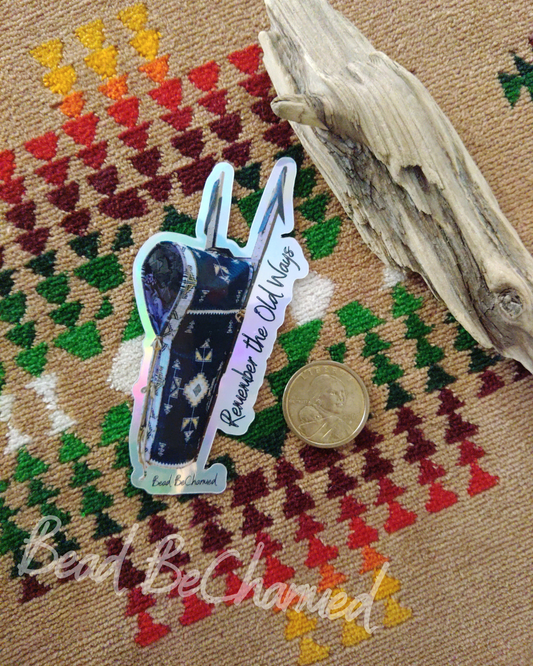 Stickers, 'Old Ways'- Kiss-Cut Holographic Collectible Sticker, Indigenous Culture Revitalization Decal