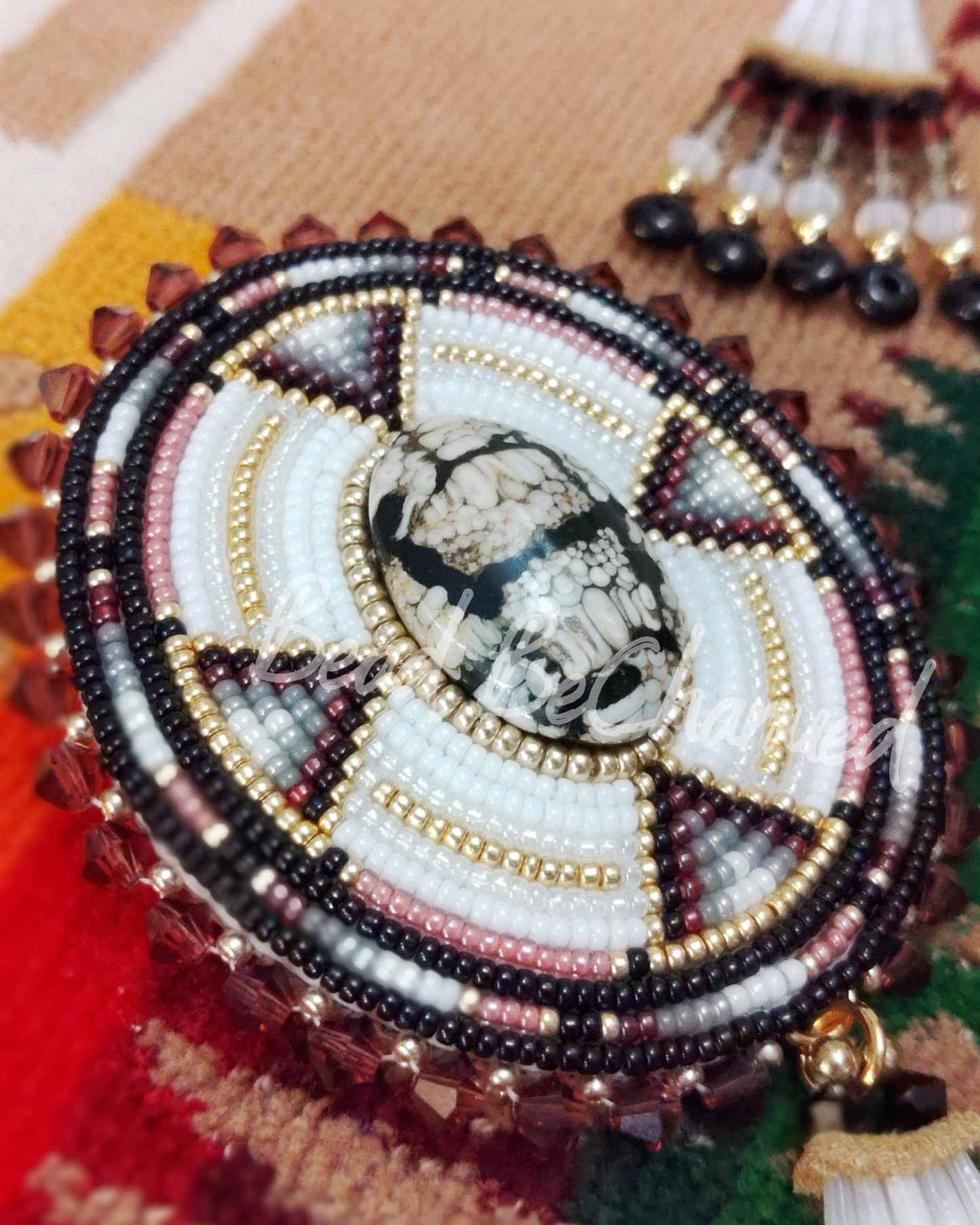 Purses, 'Nostalgia Mini Set' - Handbeaded 3-Piece Coin Purse, Earrings and Wristlet Set, Indigenous Fashion Accessories