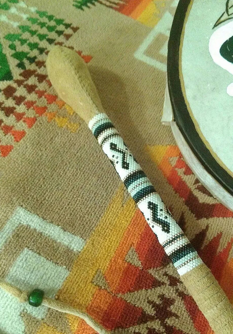 Drum, 'Celtic Horses' - Hand Painted Rawhide Hand Drum, Gaelic Horse and Knot Pattern