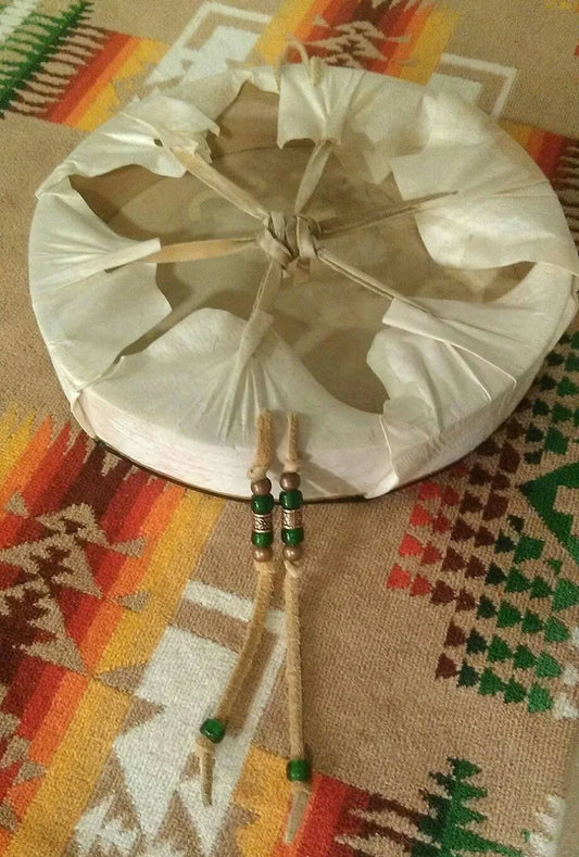 Drum, 'Celtic Horses' - Hand Painted Rawhide Hand Drum, Gaelic Horse and Knot Pattern