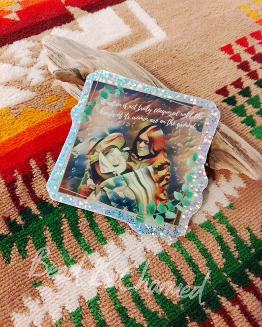 Stickers, 'Matriarch ArtTile'- Kiss-Cut Glitter Vinyl Decal, Native Mothers Awareness Sticker