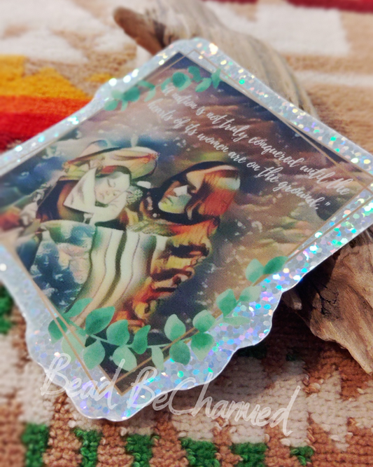 Stickers, 'Matriarch ArtTile'- Kiss-Cut Glitter Vinyl Decal, Native Mothers Awareness Sticker