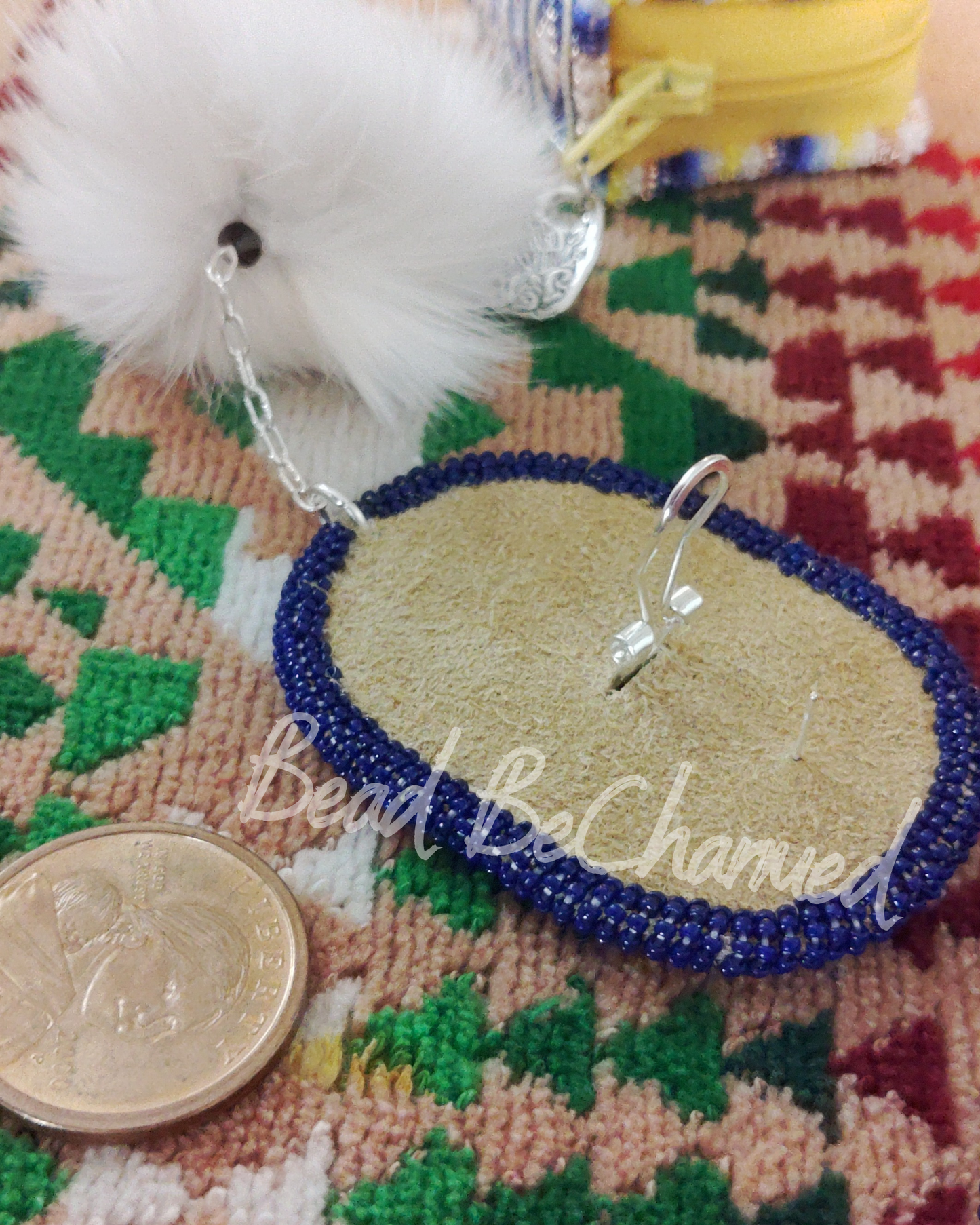 Purses, 'Blueberry Limonaia Mini Set' - Handbeaded 2-Piece Coin Purse and Earrings Set