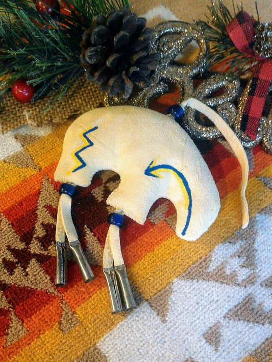 Ornaments, 'Bear Fetish' - Handmade Buckskin Christmas Ornaments, Stuffed with Sage