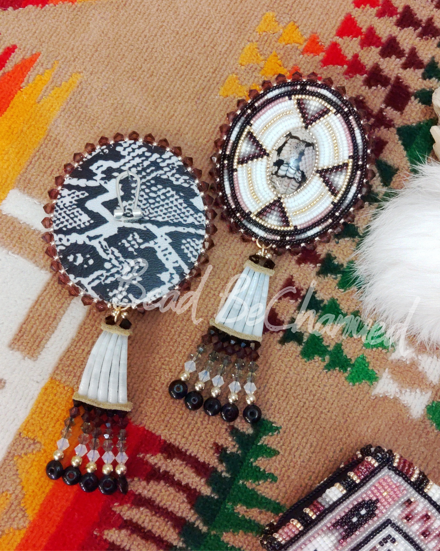 Purses, 'Nostalgia Mini Set' - Handbeaded 3-Piece Coin Purse, Earrings and Wristlet Set, Indigenous Fashion Accessories
